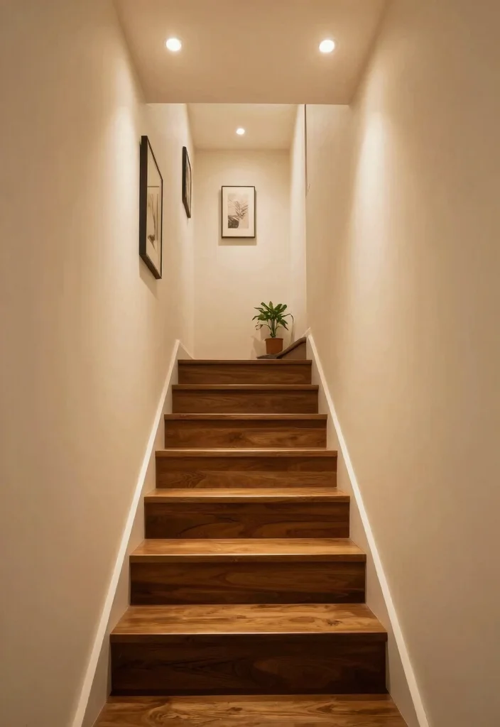 12 Basement Stairwell Ideas to Brighten Dark Spaces 1. Install Recessed Lighting 0