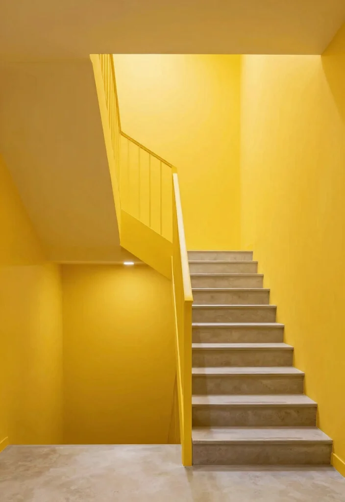 12 Basement Stairwell Ideas to Brighten Dark Spaces 10. Use Bold Color for Walls 0
