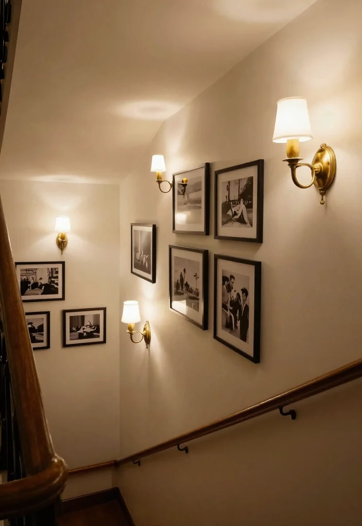 12 Basement Stairwell Ideas to Brighten Dark Spaces 2. Embrace Wall Sconces 0