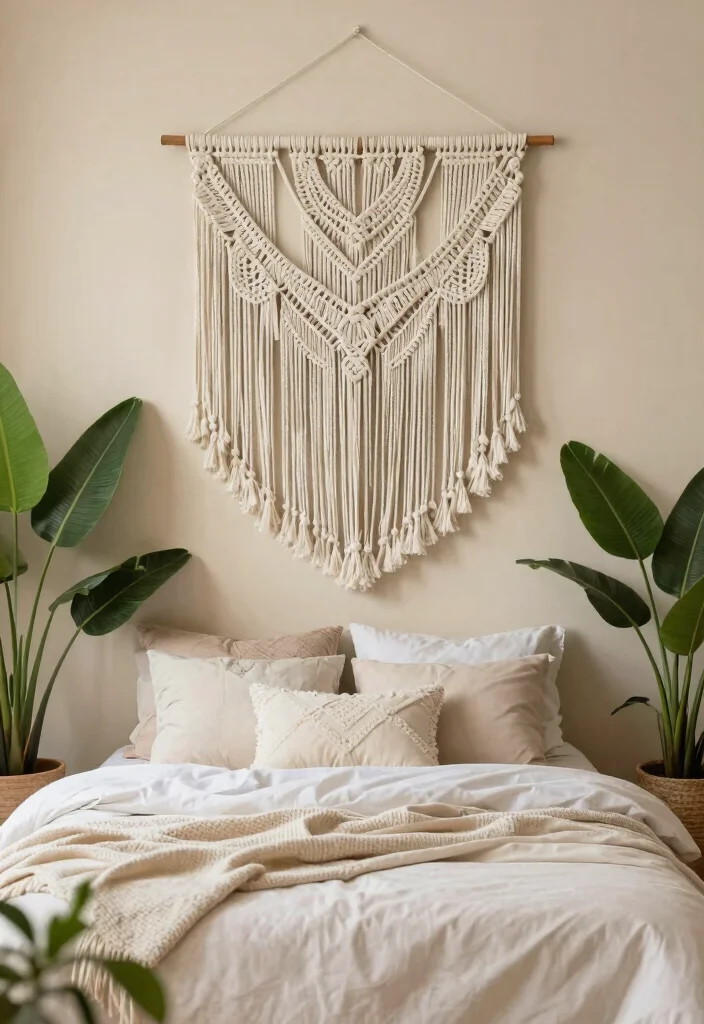 12 Bedroom Wall Decor Ideas for Cozy Personal Style 23 12 Bedroom Wall Decor Ideas for Cozy Personal Style 3. Macram Magic 0