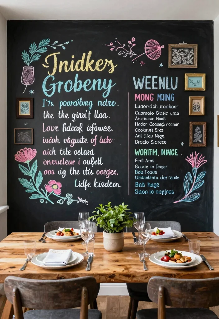 12 Dining Wall Decor Ideas for Elegant Interiors 5. Chalkboard Wall Art 0