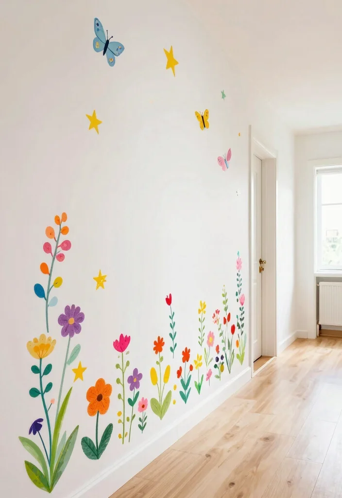 12 Hall Wall Decor Ideas for Long Corridors 5. Whimsical Wall Decals 0