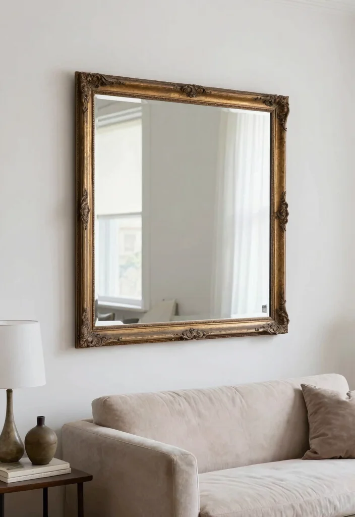 12 Large Living Room Wall Decor Ideas That Balance Space 11. Vintage or Antique Finds 0