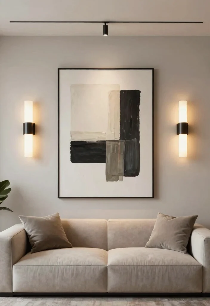 12 Large Living Room Wall Decor Ideas That Balance Space 12. Elegant Wall Lighting Fixtures 0