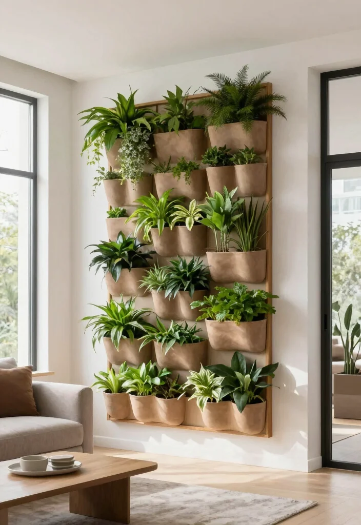 12 Large Living Room Wall Decor Ideas That Balance Space 4. Vertical Garden Panels 0