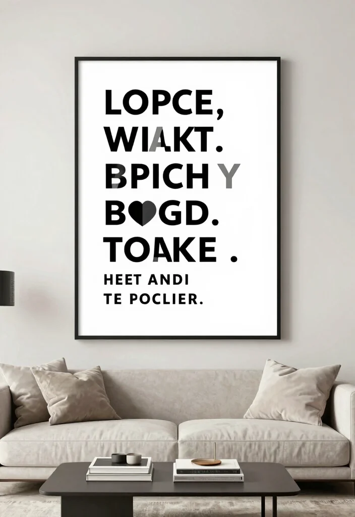 12 Large Living Room Wall Decor Ideas That Balance Space 5. Large Typography Art 0