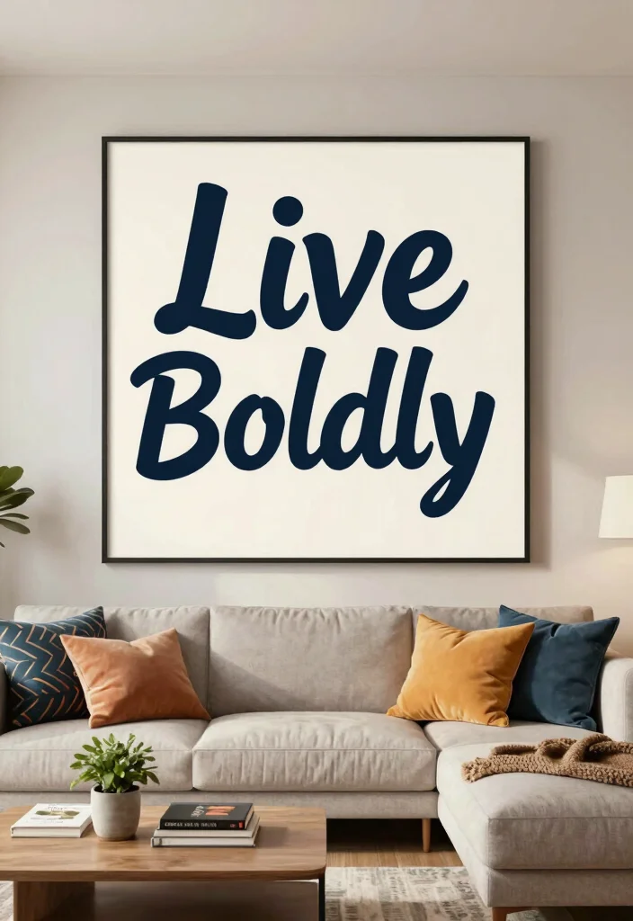 12 Large Wall Decor Ideas for Statement Interiors 36 12 Large Wall Decor Ideas for Statement Interiors 6. Bold Typography Art 0