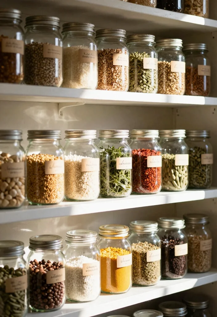 12 Pantry Organization Ideas for Easy Meal Prep 9. Repurpose Glass Jars 0