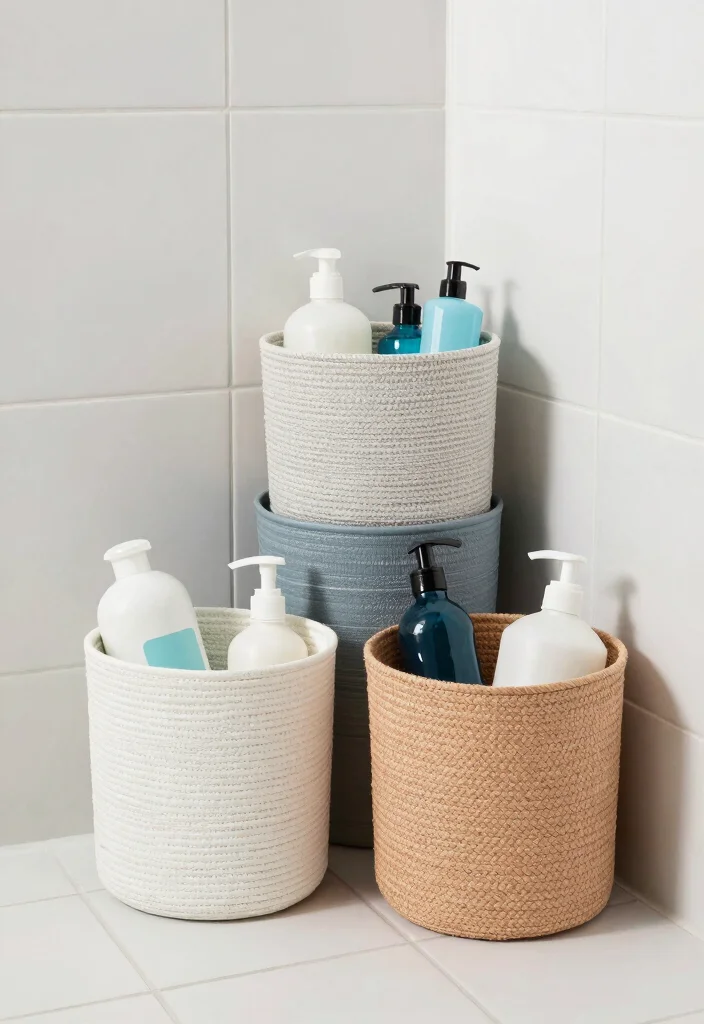 12 Shower Organization Ideas for Daily Convenience 6. Shower Baskets 0