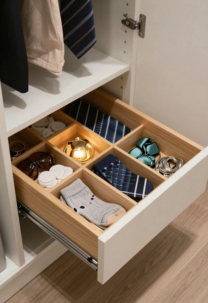 12 Small Closet Organization Ideas That Save Space 5. Incorporate Drawer Dividers 0