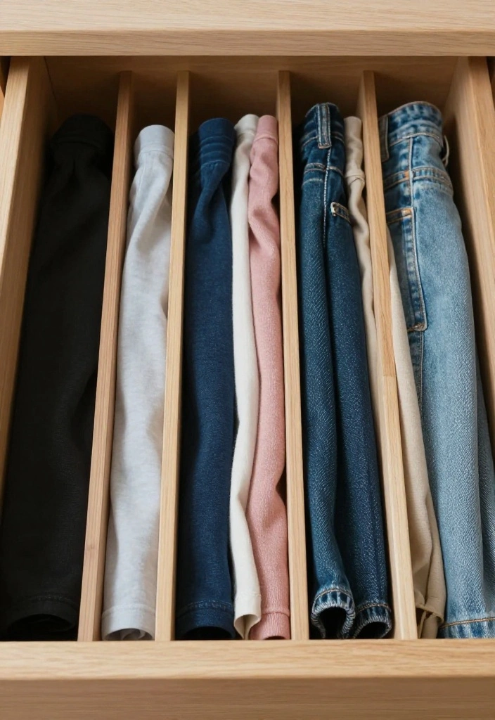12 Small Closet Organization Ideas That Save Space 9. Fold Clothes Vertically 0