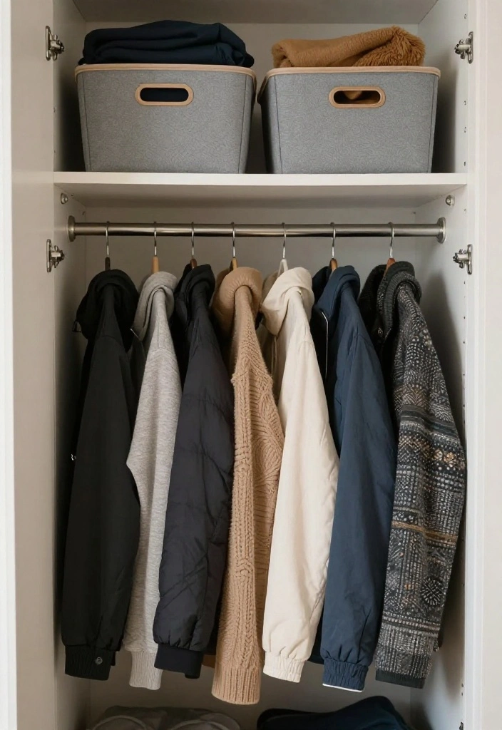 12 Small Closet Organization Ideas for Bedroom Clothing Storage 48 12 Small Closet Organization Ideas for Bedroom Clothing Storage 8. Rotate Seasonal Clothes 0