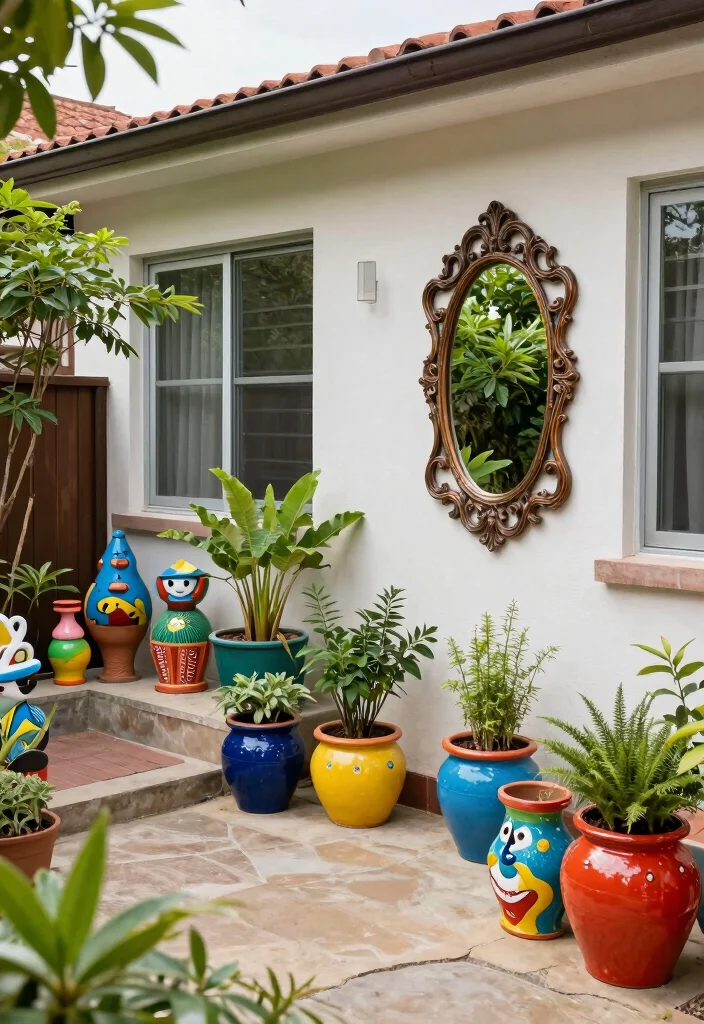 12 Townhouse Backyard Ideas That Feel Private and Functional 12. Outdoor Art and Decor 0