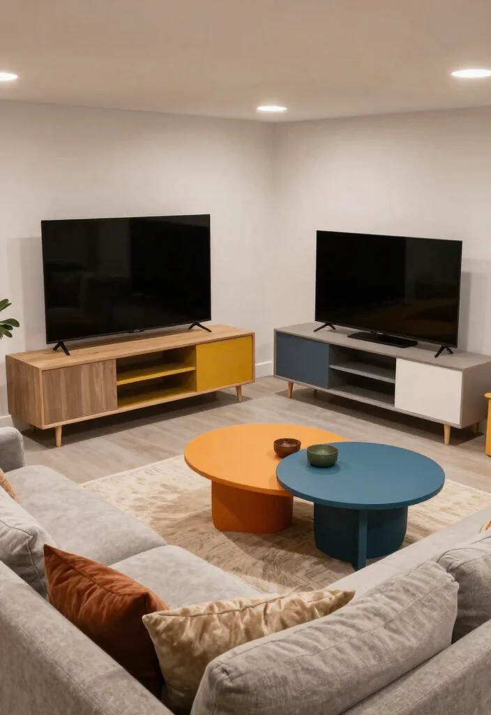 14 Basement TV Wall Ideas for Home Entertainment 31 14 Basement TV Wall Ideas for Home Entertainment 11. Modular Furniture Solutions 0