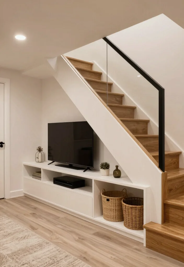 14 Basement TV Wall Ideas for Home Entertainment 18 14 Basement TV Wall Ideas for Home Entertainment 8. Under Stair Storage Solutions 0