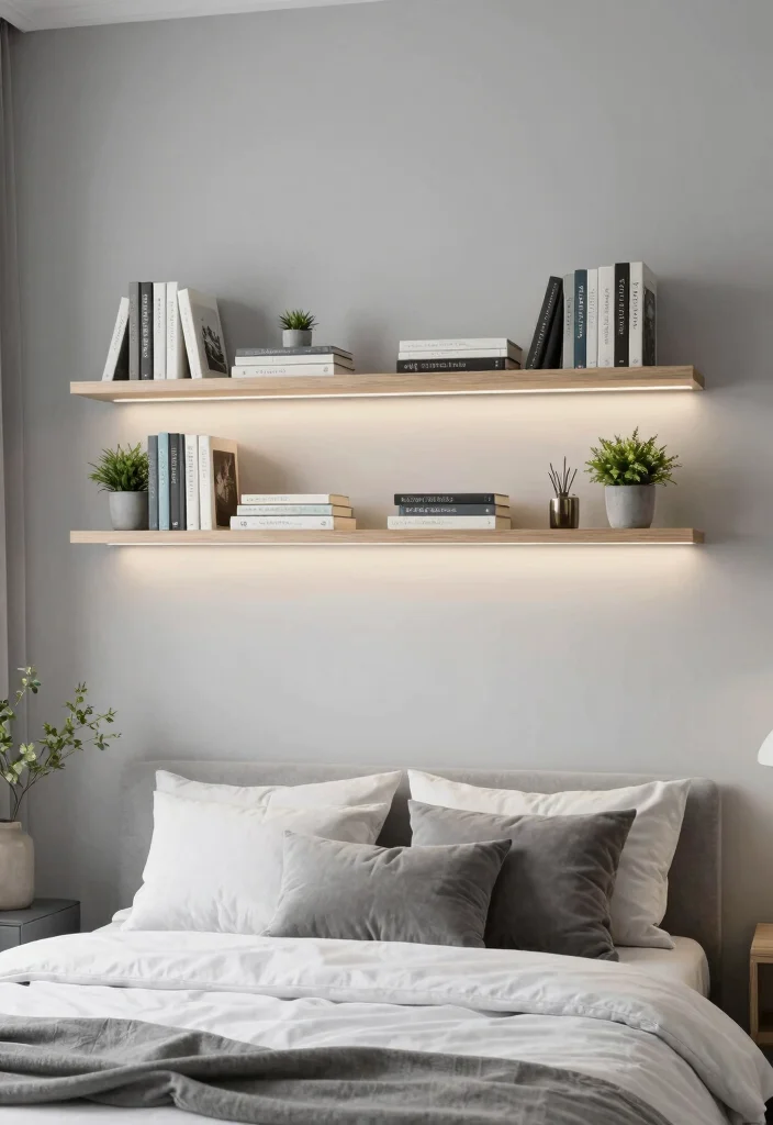 14 Bedroom Organization Ideas for a Calm Space 15 14 Bedroom Organization Ideas for a Calm Space 5. Add Floating Shelves 0