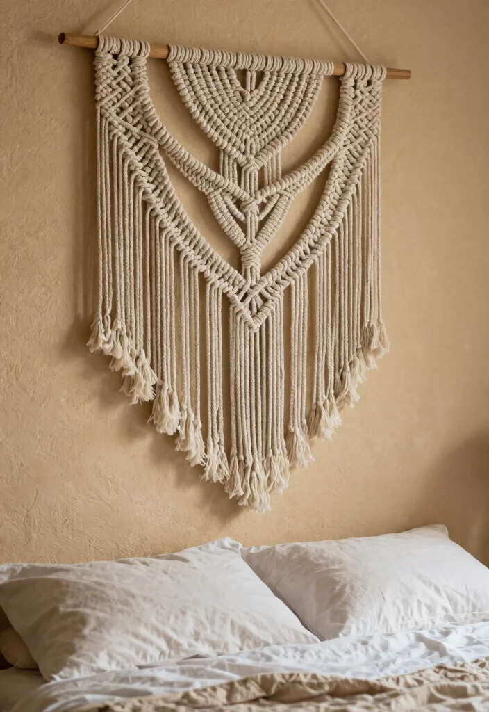 14 Bohemian Wall Decor Ideas for Bedroom Styling 1 14 Bohemian Wall Decor Ideas for Bedroom Styling 1. Dreamy Macram Wall Hanging 0