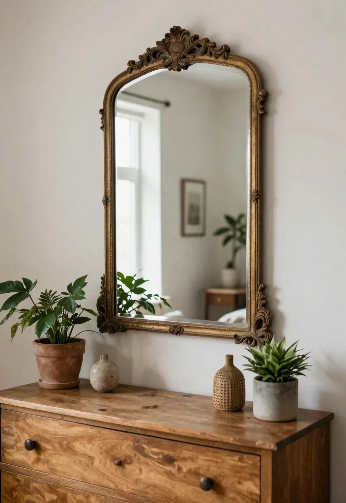 14 Bohemian Wall Decor Ideas for Bedroom Styling 62 14 Bohemian Wall Decor Ideas for Bedroom Styling 12. Vintage Mirrors as Decor 0