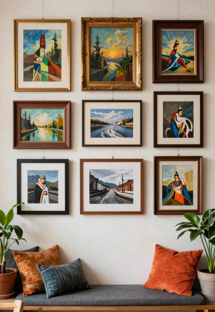 14 Bohemian Wall Decor Ideas for Bedroom Styling 2 14 Bohemian Wall Decor Ideas for Bedroom Styling 2. Gallery Wall of Artwork 0