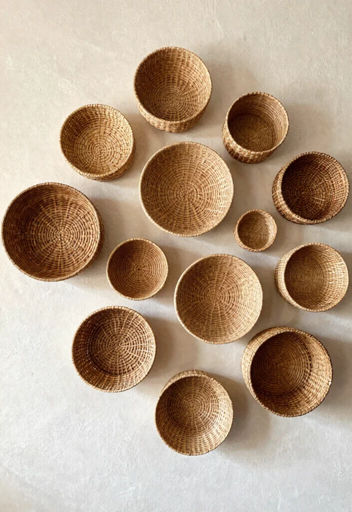 14 Bohemian Wall Decor Ideas for Bedroom Styling 14 14 Bohemian Wall Decor Ideas for Bedroom Styling 4. Woven Wall Baskets 0