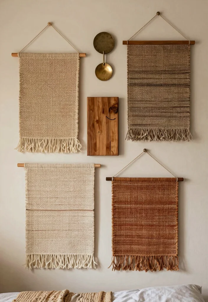 14 Bohemian Wall Decor Ideas for Bedroom Styling 37 14 Bohemian Wall Decor Ideas for Bedroom Styling 7. Layered Textures with Wall Hangings 0