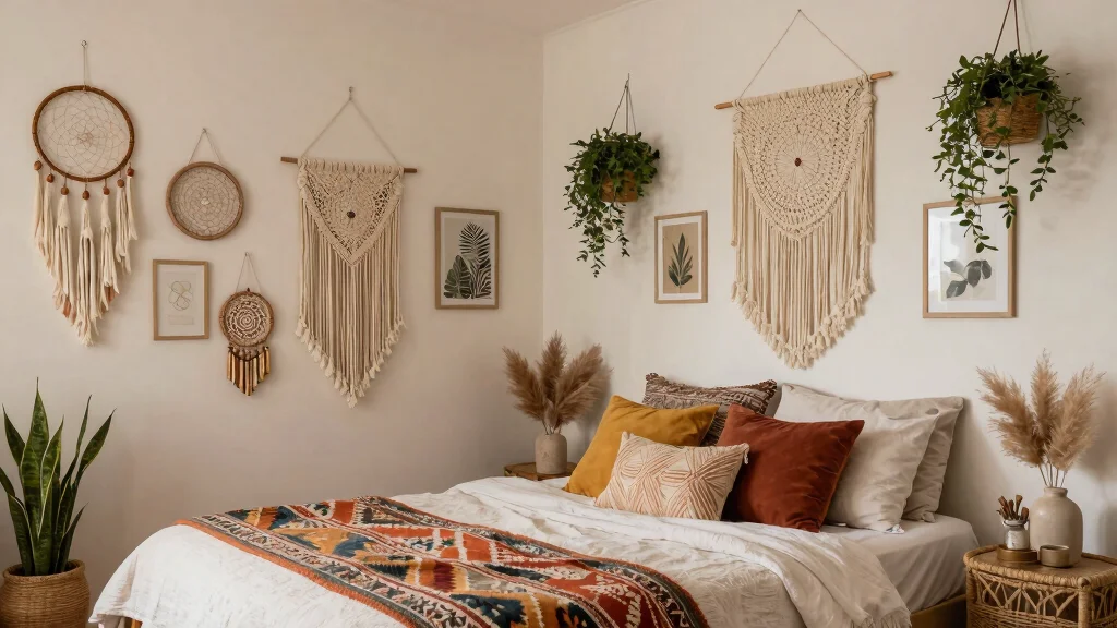 14 Bohemian Wall Decor Ideas for Bedroom Styling