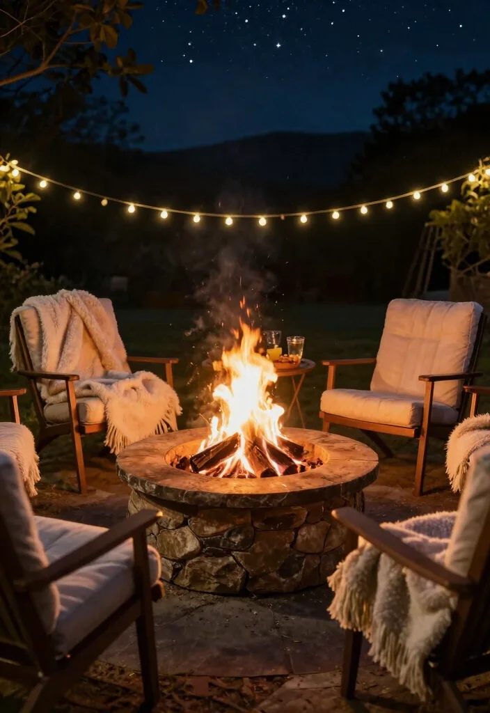 14 Cozy Backyard Ideas to Create a Relaxing Outdoor Living Space 4. Fire Pit Gathering Space 0