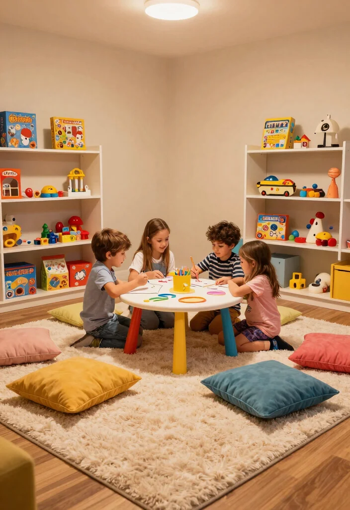 14 Cozy Basement Ideas for Warm and Inviting Spaces 9. Family Play Area 0