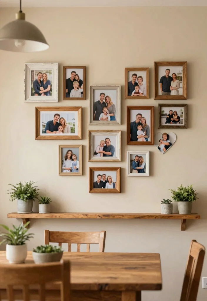 14 Dining Area Wall Decor Ideas for Visual Interest 1. A Gallery Wall of Family Photos 0