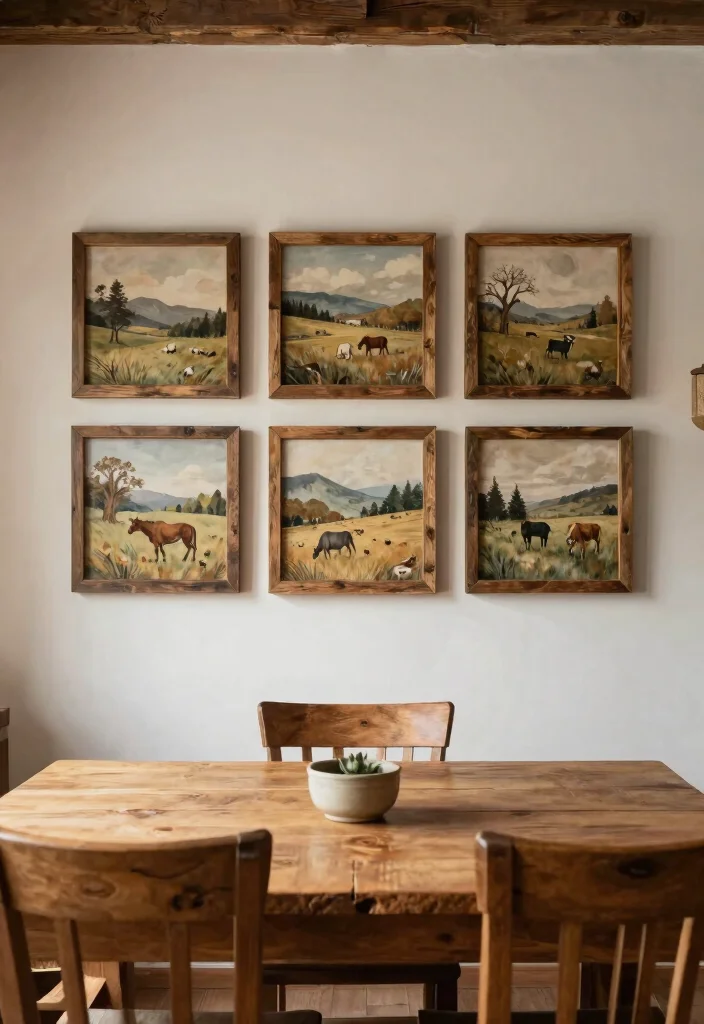 14 Dining Area Wall Decor Ideas for Visual Interest 5. Rustic Wall Art 0