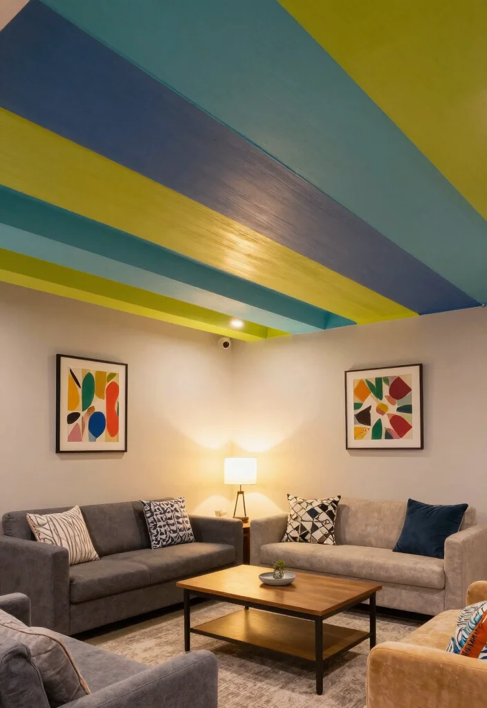 14 Inexpensive Basement Ceiling Ideas That Look Updated 2. Painted Ceiling Panels for a Fresh Look 0