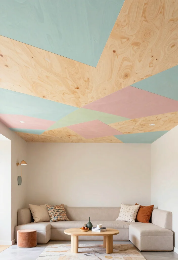 14 Inexpensive Basement Ceiling Ideas That Look Updated 8. Painted Plywood for a Modern Edge 0