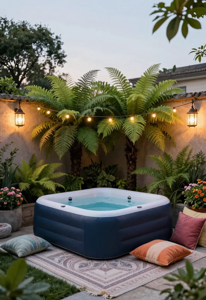 14 Inflatable Hot Tub Backyard Ideas for Small Outdoor Areas 1 14 Inflatable Hot Tub Backyard Ideas for Small Outdoor Areas 1. Cozy Corner Retreat 0