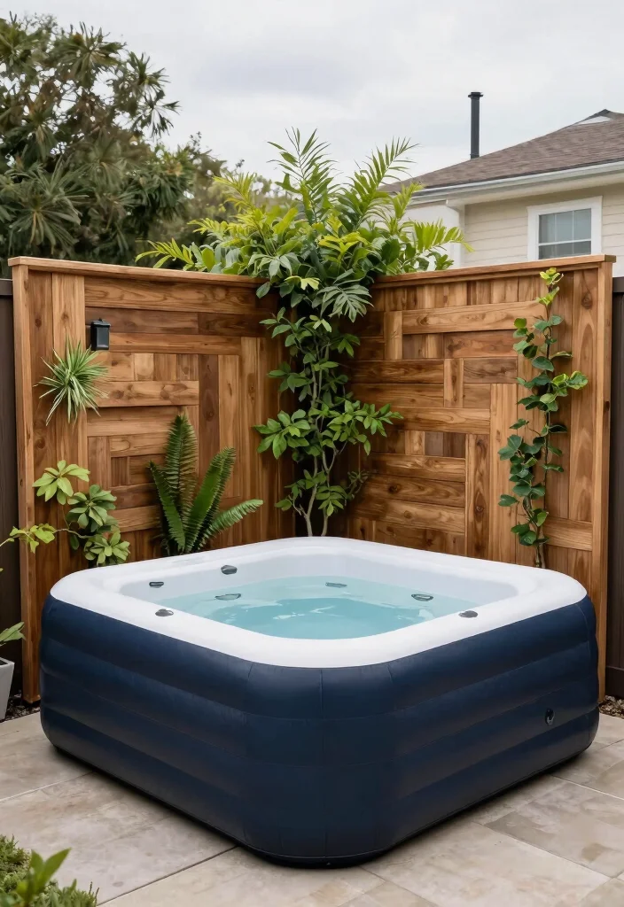 14 Inflatable Hot Tub Backyard Ideas for Small Outdoor Areas 40 14 Inflatable Hot Tub Backyard Ideas for Small Outdoor Areas 10. Stylish Privacy Screens 0