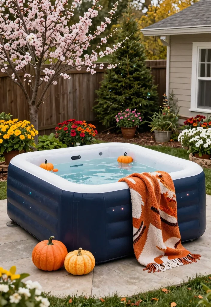 14 Inflatable Hot Tub Backyard Ideas for Small Outdoor Areas 53 14 Inflatable Hot Tub Backyard Ideas for Small Outdoor Areas 13. Seasonal Decor Adaptations 0