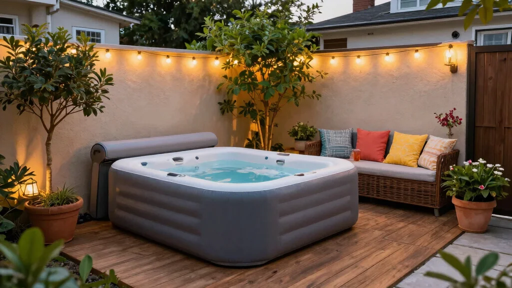 14 Inflatable Hot Tub Backyard Ideas for Small Outdoor Areas