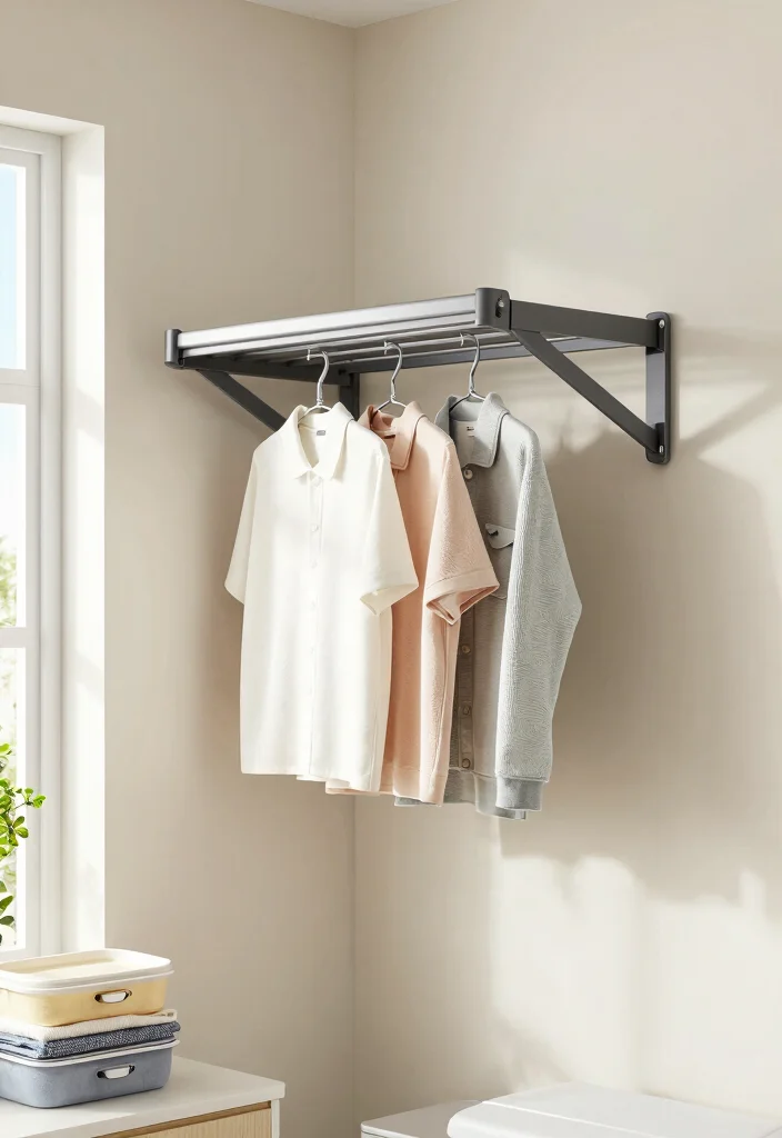 14 Laundry Room Organization Ideas for Small Spaces 23 14 Laundry Room Organization Ideas for Small Spaces 3. Wall Mounted Drying Racks 0