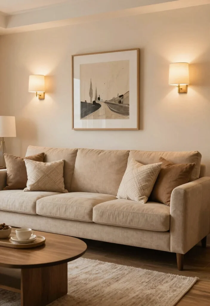 14 Living Room Wall Decor Ideas Above the Couch 54 14 Living Room Wall Decor Ideas Above the Couch 14. Wall Sconces 0