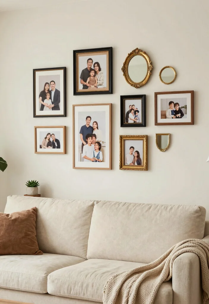 14 Living Room Wall Decor Ideas Above the Couch 12 14 Living Room Wall Decor Ideas Above the Couch 2. Gallery Wall 0