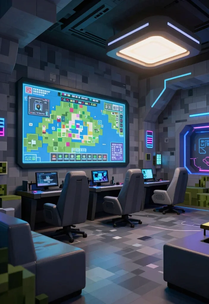 14 Minecraft Basement Ideas for Creative Underground Builds 24 14 Minecraft Basement Ideas for Creative Underground Builds 4. Sci Fi Gaming Hub 0