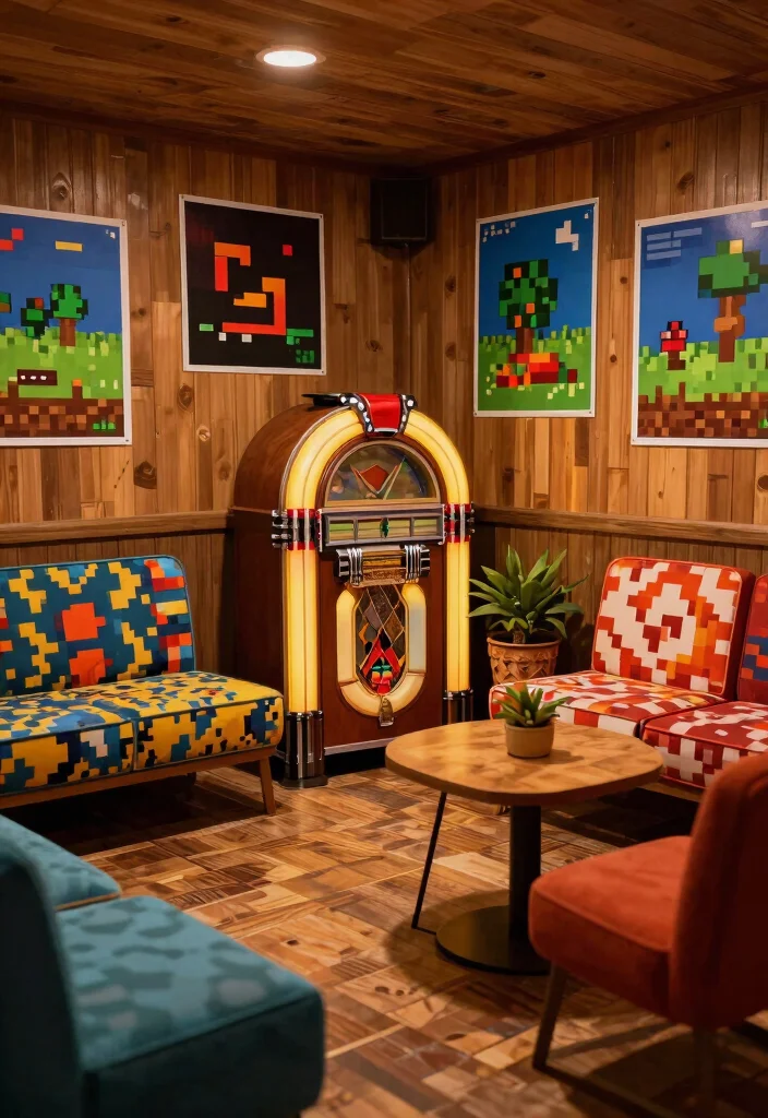 14 Minecraft Basement Ideas for Creative Underground Builds 46 14 Minecraft Basement Ideas for Creative Underground Builds 6. Vintage Retro Lounge 0