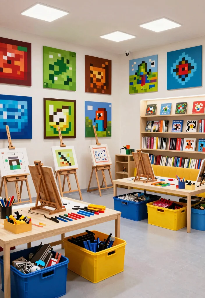 14 Minecraft Basement Ideas for Creative Underground Builds 49 14 Minecraft Basement Ideas for Creative Underground Builds 9. Pixel Art Studio 0