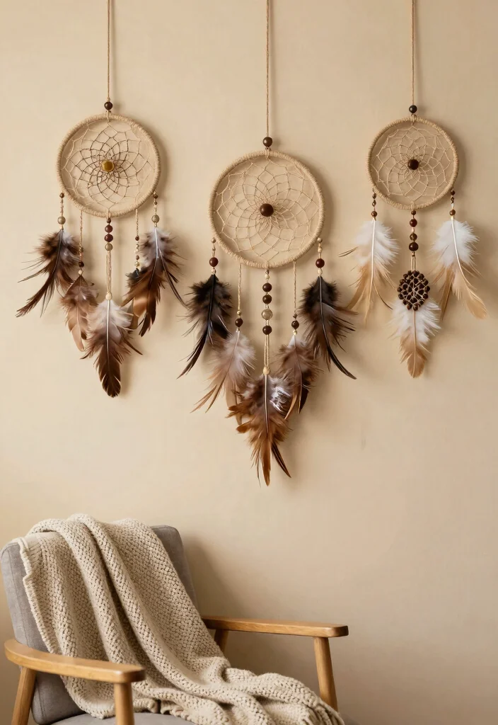 14 Room Wall Decor Ideas for Any Space 8. Handmade Dream Catchers 0