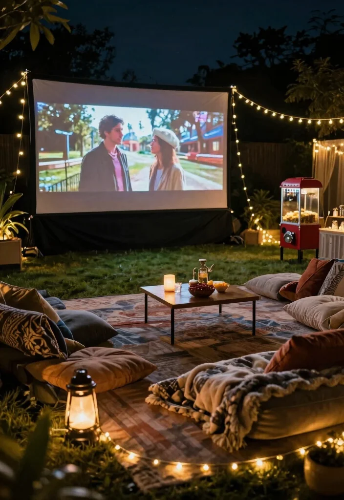14 Sims 4 Backyard Ideas for Creative Outdoor Builds 11. Outdoor Movie Night Setup 0