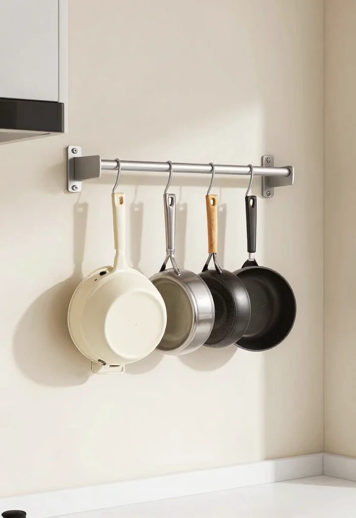 14 Small Kitchen Organization Ideas That Actually Work 53 14 Small Kitchen Organization Ideas That Actually Work 13. Wall Mounted Pot Rack 0