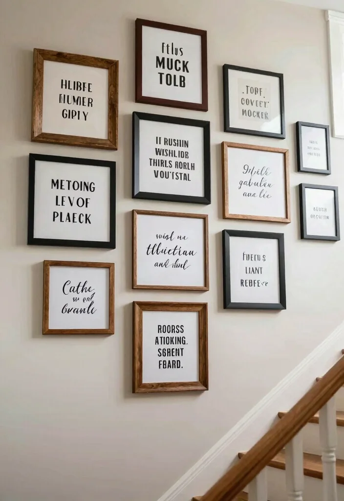 14 Stair Wall Decor Ideas for Vertical Spaces 4. Inspirational Quotes 0