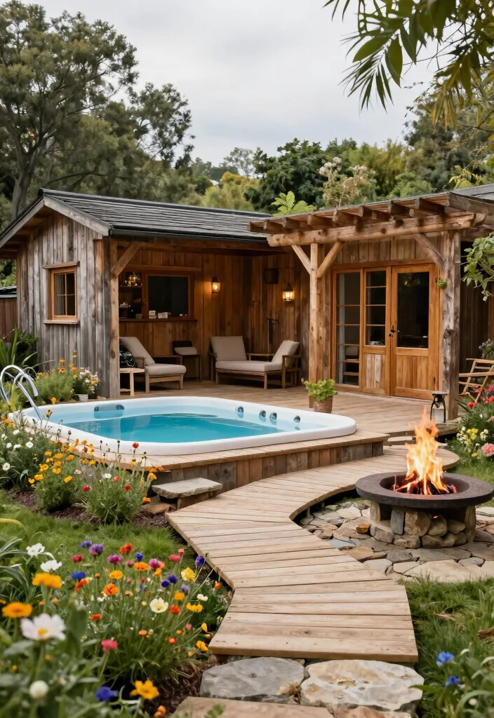 14 Swim Spa Backyard Ideas for Fitness and Relaxation Combined 13 14 Swim Spa Backyard Ideas for Fitness and Relaxation Combined 3. Rustic Retreat 0
