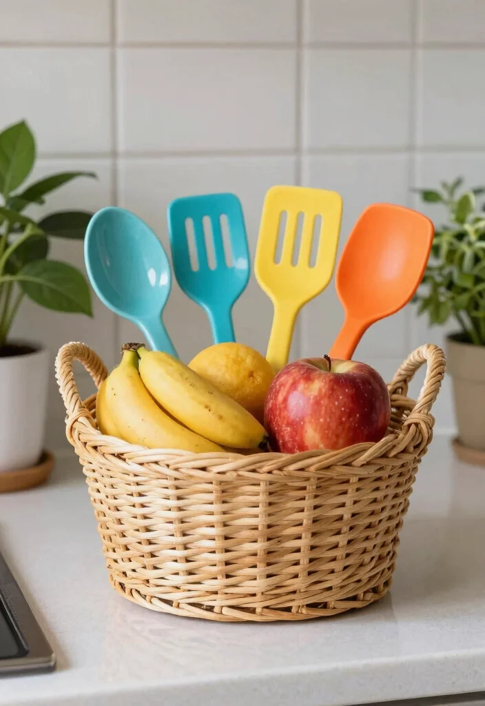 14 Utensil Organization Ideas for Kitchen Drawers 4. Repurposed Fruit Baskets 0