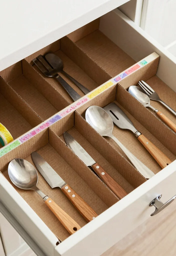 14 Utensil Organization Ideas for Kitchen Drawers 6. Drawer Dividers from Cardboard 0