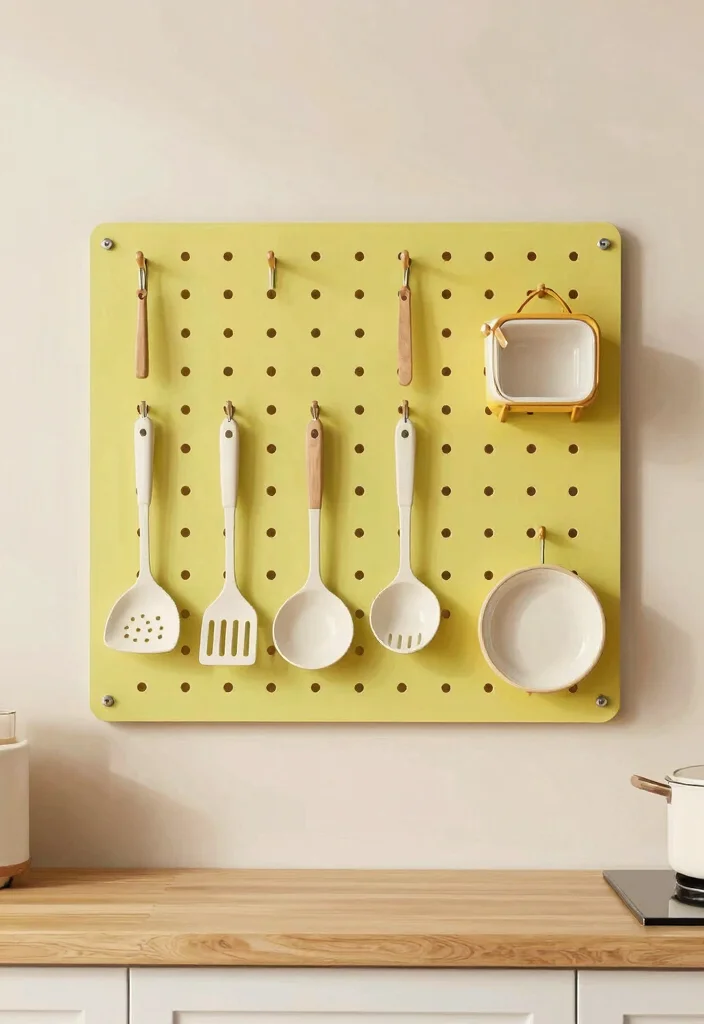 14 Utensil Organization Ideas for Kitchen Drawers 9. Hanging Pegboards for Utensil Storage 0